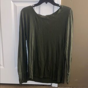 a.n.a Green Long Sleeve Relaxed Blouse